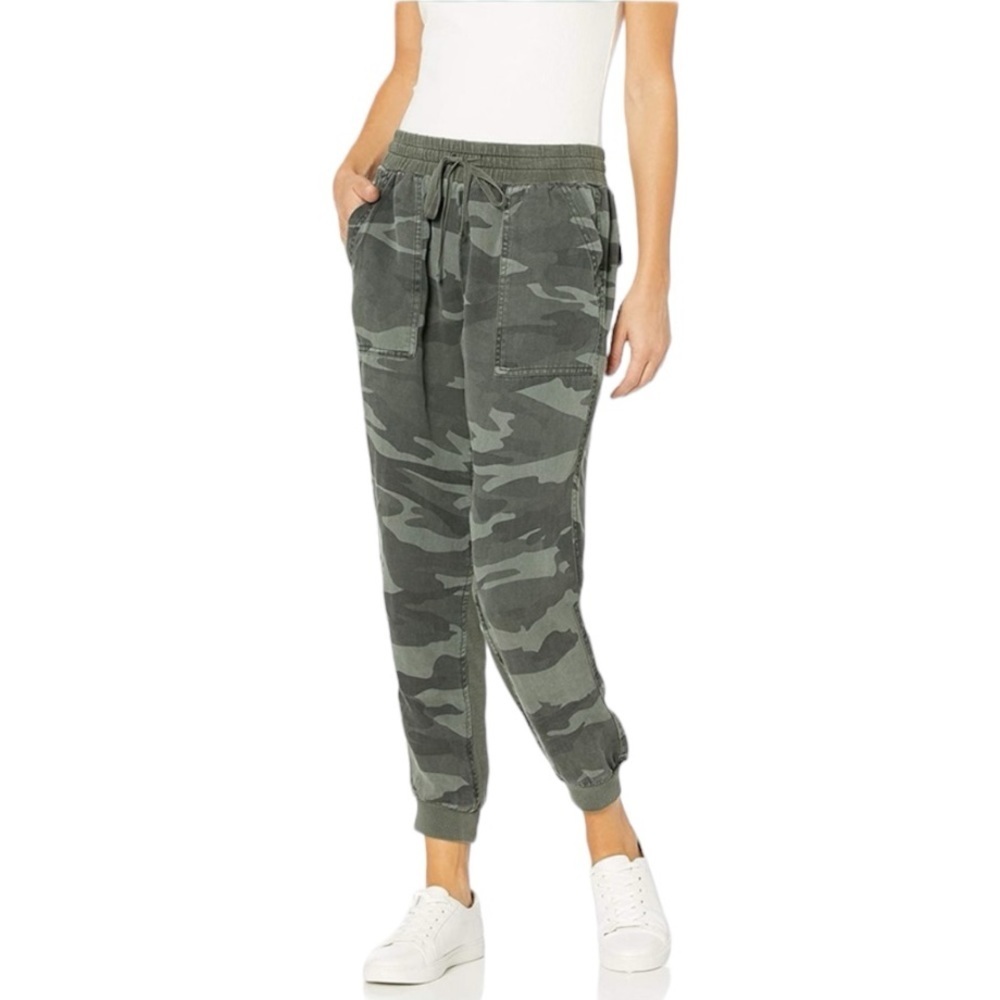 Splendid Woven Camo Green Lightweight Jogger Pants Size Large - Picture 2 of 12